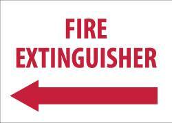 NMC - Fire Extinguisher, Pressure Sensitive Vinyl Fire Sign - 14" Wide x 10" High, Glow-in-the-Dark - USA Tool & Supply