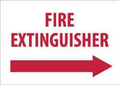 NMC - Fire Extinguisher, Pressure Sensitive Vinyl Fire Sign - 14" Wide x 10" High, Glow-in-the-Dark - USA Tool & Supply