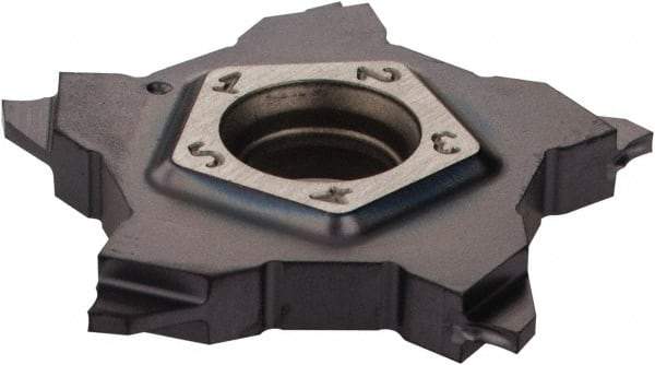 Iscar - 24N080J000PENTA J Grade IC908, 0.8mm Cutting Width Carbide Grooving Insert - 1.6mm Max Depth of Cut, Neutral, TiAlN Finish - USA Tool & Supply