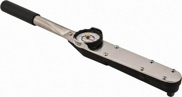 Proto - 1/2" Drive Dial Torque Wrench - 250 Ft/Lb Torque, 21-1/2" OAL, 5 Ft/Lb Graduation, Fixed Head - USA Tool & Supply