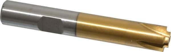 Interstate - 1/32" Radius, 3/8" Mill Diam, 4 Flute High Speed Steel Corner Rounding End Mill - Single End, TiN Finish, 2-1/2" OAL, 3/8" Shank Diam - USA Tool & Supply