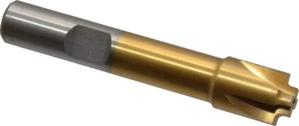 Interstate - 3/64" Radius, 7/16" Mill Diam, 4 Flute High Speed Steel Corner Rounding End Mill - Single End, TiN Finish, 2-1/2" OAL, 3/8" Shank Diam - USA Tool & Supply