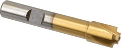 Interstate - 1/16" Radius, 7/16" Mill Diam, 4 Flute High Speed Steel Corner Rounding End Mill - Single End, TiN Finish, 2-1/2" OAL, 3/8" Shank Diam - USA Tool & Supply