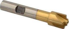 Interstate - 5/64" Radius, 1/2" Mill Diam, 4 Flute High Speed Steel Corner Rounding End Mill - Single End, TiN Finish, 2-1/2" OAL, 3/8" Shank Diam - USA Tool & Supply