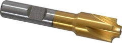 Interstate - 3/32" Radius, 1/2" Mill Diam, 4 Flute High Speed Steel Corner Rounding End Mill - Single End, TiN Finish, 2-1/2" OAL, 3/8" Shank Diam - USA Tool & Supply