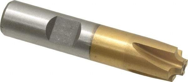 Interstate - 3/32" Radius, 1/2" Mill Diam, 4 Flute High Speed Steel Corner Rounding End Mill - Single End, TiN Finish, 2-1/2" OAL, 1/2" Shank Diam - USA Tool & Supply