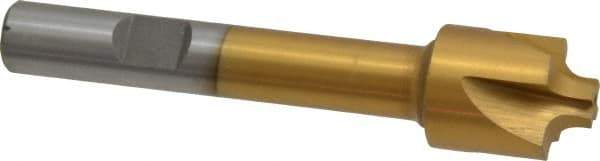 Interstate - 1/8" Radius, 5/8" Mill Diam, 4 Flute High Speed Steel Corner Rounding End Mill - Single End, TiN Finish, 3" OAL, 3/8" Shank Diam - USA Tool & Supply