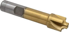Interstate - 1/8" Radius, 5/8" Mill Diam, 4 Flute High Speed Steel Corner Rounding End Mill - Single End, TiN Finish, 3" OAL, 1/2" Shank Diam - USA Tool & Supply