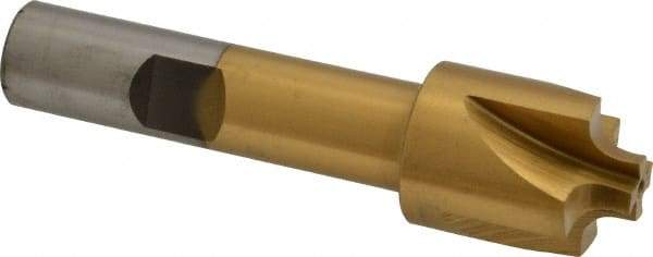 Interstate - 9/64" Radius, 3/4" Mill Diam, 4 Flute High Speed Steel Corner Rounding End Mill - Single End, TiN Finish, 3" OAL, 1/2" Shank Diam - USA Tool & Supply