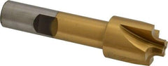 Interstate - 9/64" Radius, 3/4" Mill Diam, 4 Flute High Speed Steel Corner Rounding End Mill - Single End, TiN Finish, 3" OAL, 1/2" Shank Diam - USA Tool & Supply
