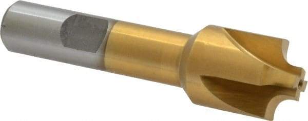 Interstate - 5/32" Radius, 3/4" Mill Diam, 4 Flute High Speed Steel Corner Rounding End Mill - Single End, TiN Finish, 3" OAL, 1/2" Shank Diam - USA Tool & Supply
