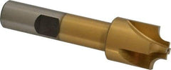 Interstate - 11/64" Radius, 3/4" Mill Diam, 4 Flute High Speed Steel Corner Rounding End Mill - Single End, TiN Finish, 3" OAL, 1/2" Shank Diam - USA Tool & Supply