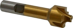 Interstate - 13/64" Radius, 7/8" Mill Diam, 4 Flute High Speed Steel Corner Rounding End Mill - Single End, TiN Finish, 3-1/8" OAL, 1/2" Shank Diam - USA Tool & Supply