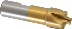 Interstate - 13/64" Radius, 7/8" Mill Diam, 4 Flute High Speed Steel Corner Rounding End Mill - Single End, TiN Finish, 3-1/8" OAL, 3/4" Shank Diam - USA Tool & Supply