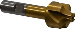 Interstate - 1/4" Radius, 1" Mill Diam, 4 Flute High Speed Steel Corner Rounding End Mill - Single End, TiN Finish, 3-1/8" OAL, 1/2" Shank Diam - USA Tool & Supply