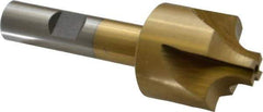 Interstate - 9/32" Radius, 1-1/8" Mill Diam, 4 Flute High Speed Steel Corner Rounding End Mill - Single End, TiN Finish, 3-1/4" OAL, 1/2" Shank Diam - USA Tool & Supply