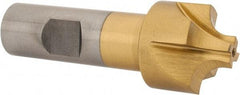 Interstate - 9/32" Radius, 1-1/8" Mill Diam, 4 Flute High Speed Steel Corner Rounding End Mill - Single End, TiN Finish, 3-1/4" OAL, 3/4" Shank Diam - USA Tool & Supply