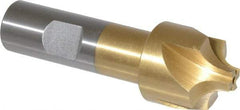 Interstate - 11/32" Radius, 1-1/8" Mill Diam, 4 Flute High Speed Steel Corner Rounding End Mill - Single End, TiN Finish, 3-1/2" OAL, 3/4" Shank Diam - USA Tool & Supply