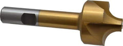Interstate - 3/8" Radius, 1-1/4" Mill Diam, 4 Flute High Speed Steel Corner Rounding End Mill - Single End, TiN Finish, 3-1/2" OAL, 1/2" Shank Diam - USA Tool & Supply