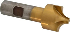 Interstate - 13/32" Radius, 1-1/4" Mill Diam, 4 Flute High Speed Steel Corner Rounding End Mill - Single End, TiN Finish, 3-1/2" OAL, 3/4" Shank Diam - USA Tool & Supply