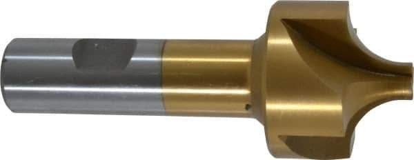 Interstate - 1/2" Radius, 1-1/2" Mill Diam, 4 Flute High Speed Steel Corner Rounding End Mill - Single End, TiN Finish, 3-7/8" OAL, 3/4" Shank Diam - USA Tool & Supply