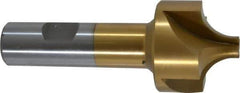 Interstate - 1/2" Radius, 1-1/2" Mill Diam, 4 Flute High Speed Steel Corner Rounding End Mill - Single End, TiN Finish, 3-7/8" OAL, 3/4" Shank Diam - USA Tool & Supply