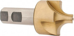 Interstate - 9/16" Radius, 1-5/16" Mill Diam, 4 Flute High Speed Steel Corner Rounding End Mill - Single End, TiN Finish, 4-1/4" OAL, 1" Shank Diam - USA Tool & Supply