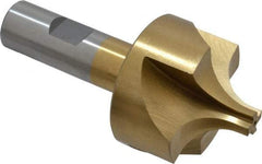 Interstate - 19/32" Radius, 1-15/16" Mill Diam, 4 Flute High Speed Steel Corner Rounding End Mill - Single End, TiN Finish, 4" OAL, 3/4" Shank Diam - USA Tool & Supply