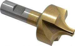 Interstate - 5/8" Radius, 1-15/16" Mill Diam, 4 Flute High Speed Steel Corner Rounding End Mill - Single End, TiN Finish, 4" OAL, 3/4" Shank Diam - USA Tool & Supply