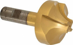 Interstate - 11/16" Radius, 2-1/4" Mill Diam, 4 Flute High Speed Steel Corner Rounding End Mill - Single End, TiN Finish, 4-1/8" OAL, 3/4" Shank Diam - USA Tool & Supply