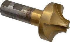 Interstate - 11/16" Radius, 2-1/4" Mill Diam, 4 Flute High Speed Steel Corner Rounding End Mill - Single End, TiN Finish, 4-5/16" OAL, 1" Shank Diam - USA Tool & Supply