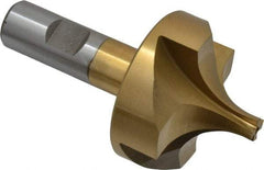 Interstate - 3/4" Radius, 2-1/4" Mill Diam, 4 Flute High Speed Steel Corner Rounding End Mill - Single End, TiN Finish, 4-1/8" OAL, 3/4" Shank Diam - USA Tool & Supply