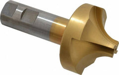 Interstate - 7/8" Radius, 2-1/2" Mill Diam, 4 Flute High Speed Steel Corner Rounding End Mill - Single End, TiN Finish, 4-1/2" OAL, 1" Shank Diam - USA Tool & Supply
