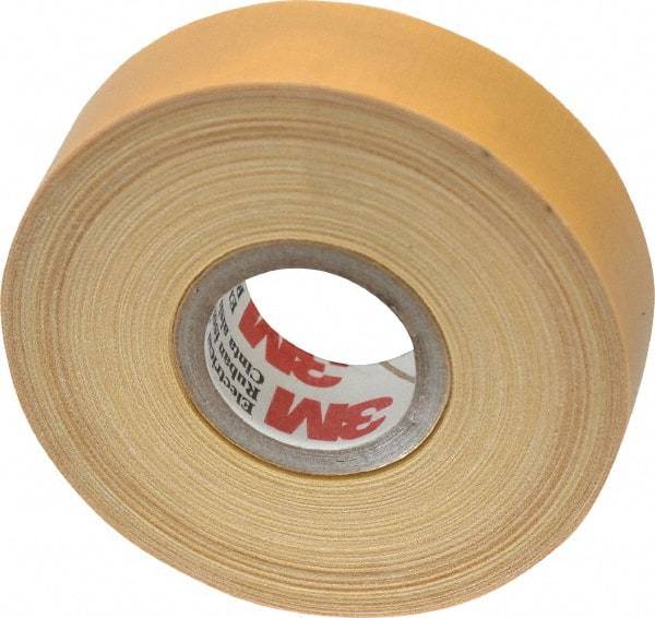 3M - 3/4" x 60', Yellow Cotton Cloth Electrical Tape - Series 2520, 8 mil Thick, 800 V/mil Dielectric Strength, 50 Lb./Inch Tensile Strength - USA Tool & Supply