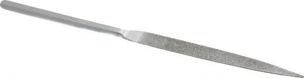 Strauss - 8-1/2" OAL Coarse Half Round Needle Diamond File - 1/2" Wide x 5/32" Thick, 4-3/8 LOC, 181 Grit - USA Tool & Supply