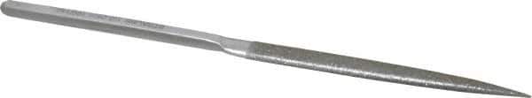 Strauss - 8-1/2" OAL Medium Half Round Needle Diamond File - 1/2" Wide x 5/32" Thick, 4-3/8 LOC, 126 Grit - USA Tool & Supply