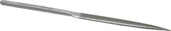 Strauss - 8-1/2" OAL Medium Half Round Needle Diamond File - 1/2" Wide x 5/32" Thick, 4-3/8 LOC, 126 Grit - USA Tool & Supply