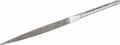 Strauss - 8-1/2" OAL Fine Three Square Needle Diamond File - 3/8" Wide x 3/8" Thick, 4-3/8 LOC, 91 Grit - USA Tool & Supply