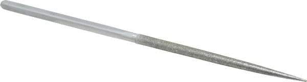 Strauss - 8-1/2" OAL Coarse Round Needle Diamond File - 1/4" Wide x 1/4" Thick, 4-3/8 LOC, 181 Grit - USA Tool & Supply