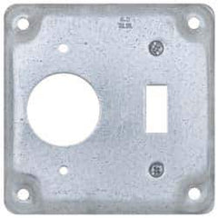 Cooper Crouse-Hinds - Electrical Outlet Box Steel Square Surface Cover - USA Tool & Supply