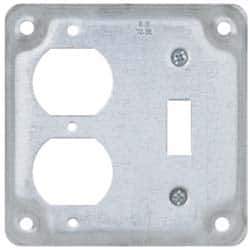 Cooper Crouse-Hinds - Electrical Outlet Box Steel Square Surface Cover - USA Tool & Supply