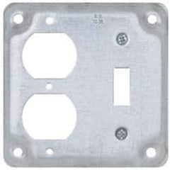 Cooper Crouse-Hinds - Electrical Outlet Box Steel Square Surface Cover - USA Tool & Supply