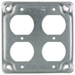 Cooper Crouse-Hinds - Electrical Outlet Box Steel Square Surface Cover - USA Tool & Supply