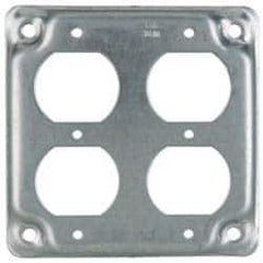 Cooper Crouse-Hinds - Electrical Outlet Box Steel Square Surface Cover - USA Tool & Supply