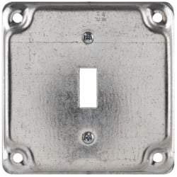 Cooper Crouse-Hinds - Electrical Outlet Box Steel Square Surface Cover - USA Tool & Supply