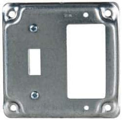 Cooper Crouse-Hinds - Electrical Outlet Box Steel Square Surface Cover - USA Tool & Supply