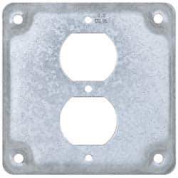 Cooper Crouse-Hinds - Electrical Outlet Box Steel Square Surface Cover - USA Tool & Supply