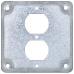 Cooper Crouse-Hinds - Electrical Outlet Box Steel Square Surface Cover - USA Tool & Supply