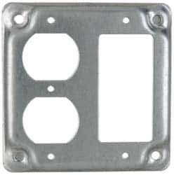 Cooper Crouse-Hinds - Electrical Outlet Box Steel Square Surface Cover - USA Tool & Supply