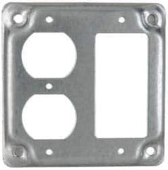 Cooper Crouse-Hinds - Electrical Outlet Box Steel Square Surface Cover - USA Tool & Supply
